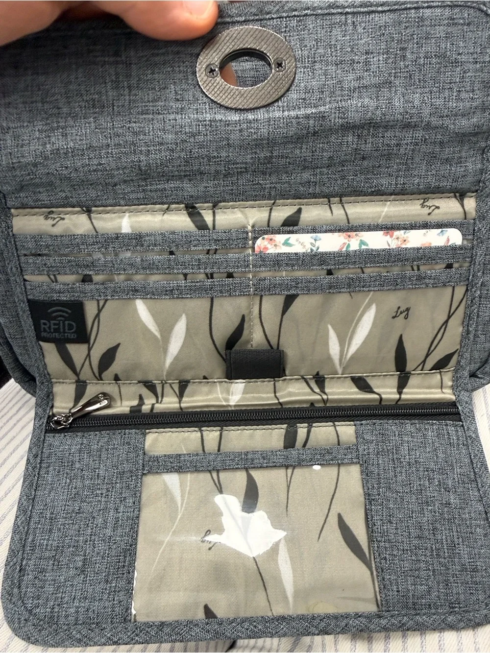 Lug Switch RFID Crossbody Wallet Bag in a heather grey